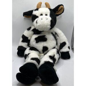 Build A Bear Holstein Cow Black White Stuffed Animal Plush Vintage 18”